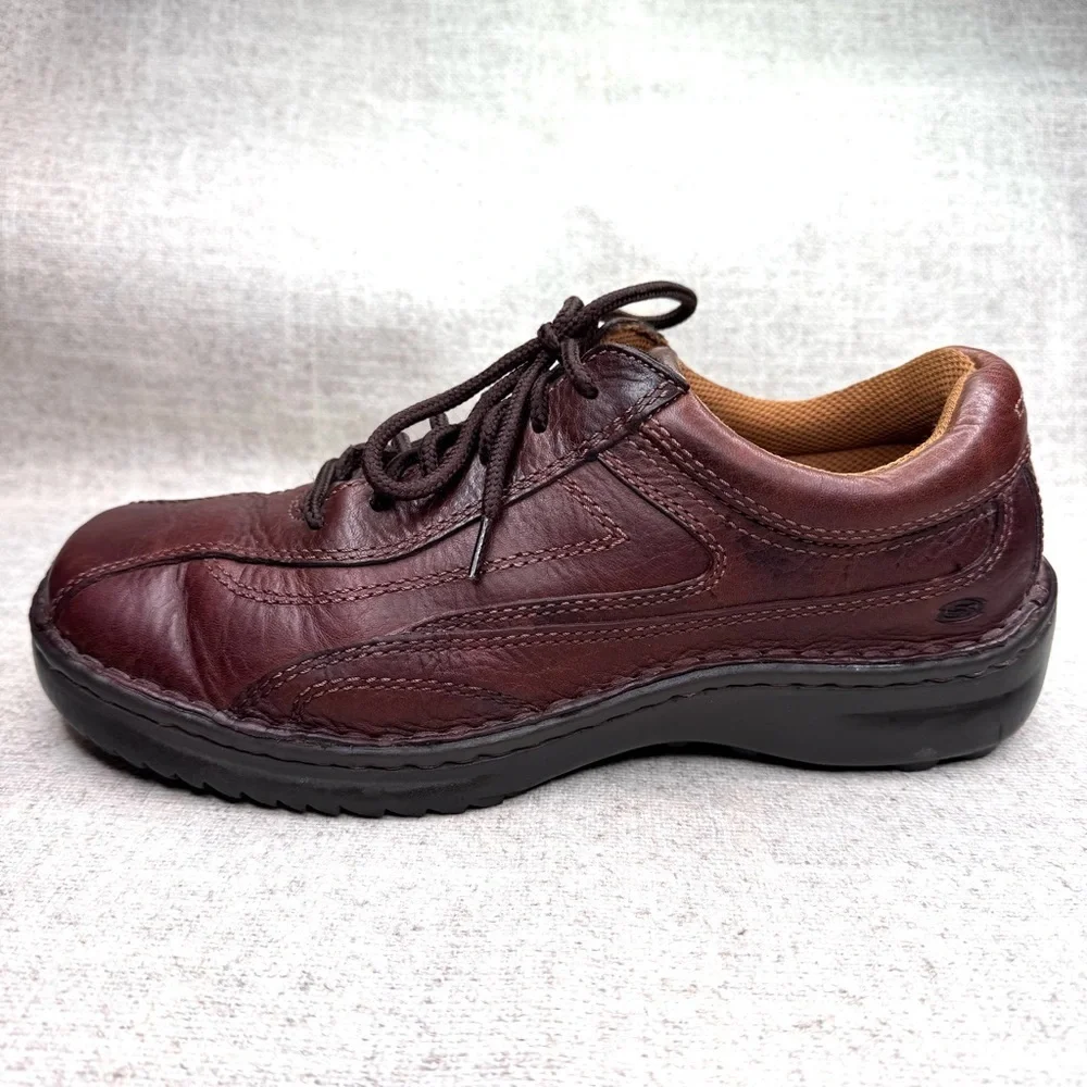 Skechers men’s brown leather lace up‎ sneakers oxford comfort shoes size 9/42